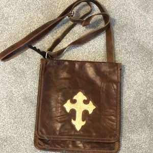 Gold Cross Messenger Bag